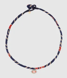 MON PRECIEUX GEM Partager  Collier Œil Protecteur Tissu Noir Rouge  