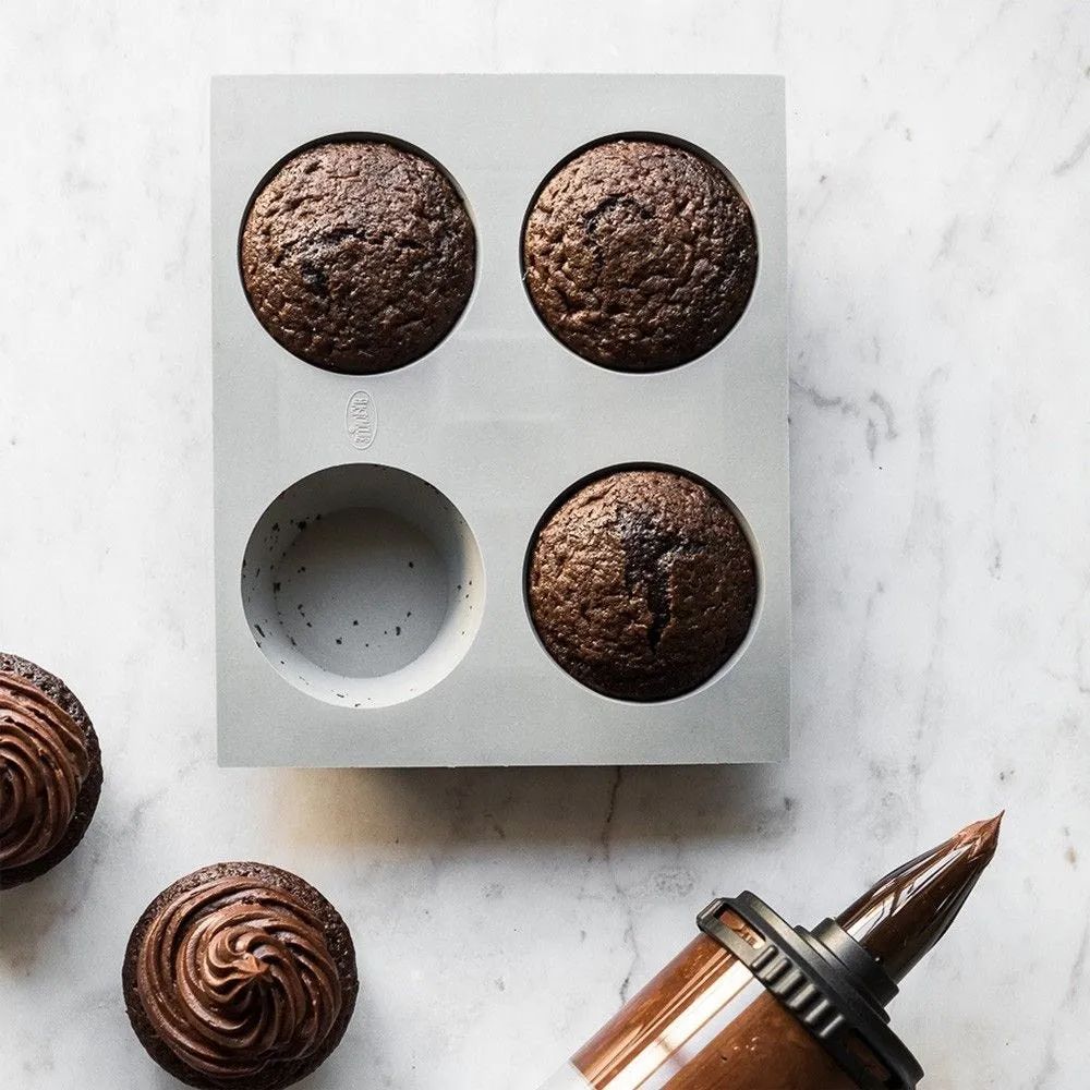 Moule pour 4 mini muffins en silicone elastomoules