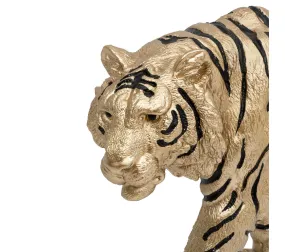 Objet Déco Tigre En Résine Dorée L 66 Cm