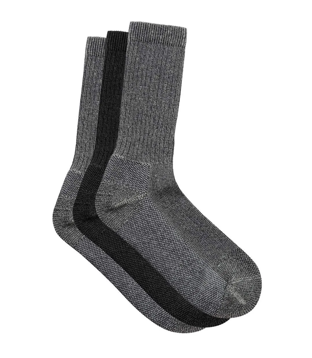 pack 3 paires chaussettes mi-longues 67-608-Z - noir et gris