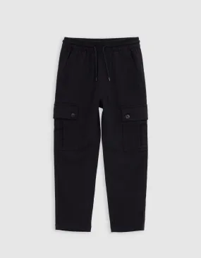 Pantalon BATTLE noir taille élastiquée garçon