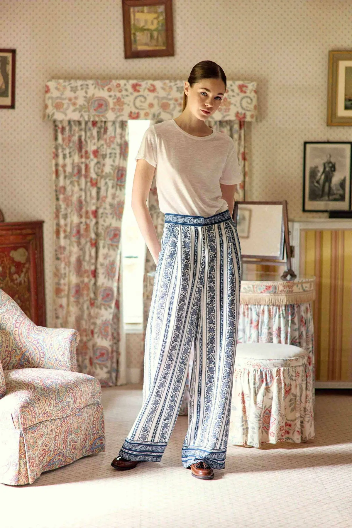 Pantalon droit Pauline - Floral